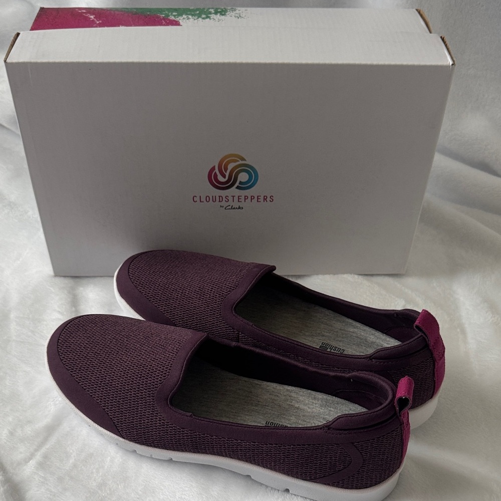 Cloudsteppers by Clarks Women's Aubergine Purple Slip-On Shoes